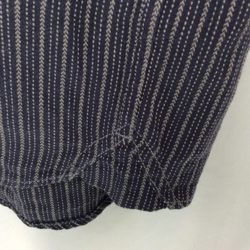 Blue Ranchwear Men's Pearl Snap Western Shirt XL Cowboy Rodeo Blue Pinstriped